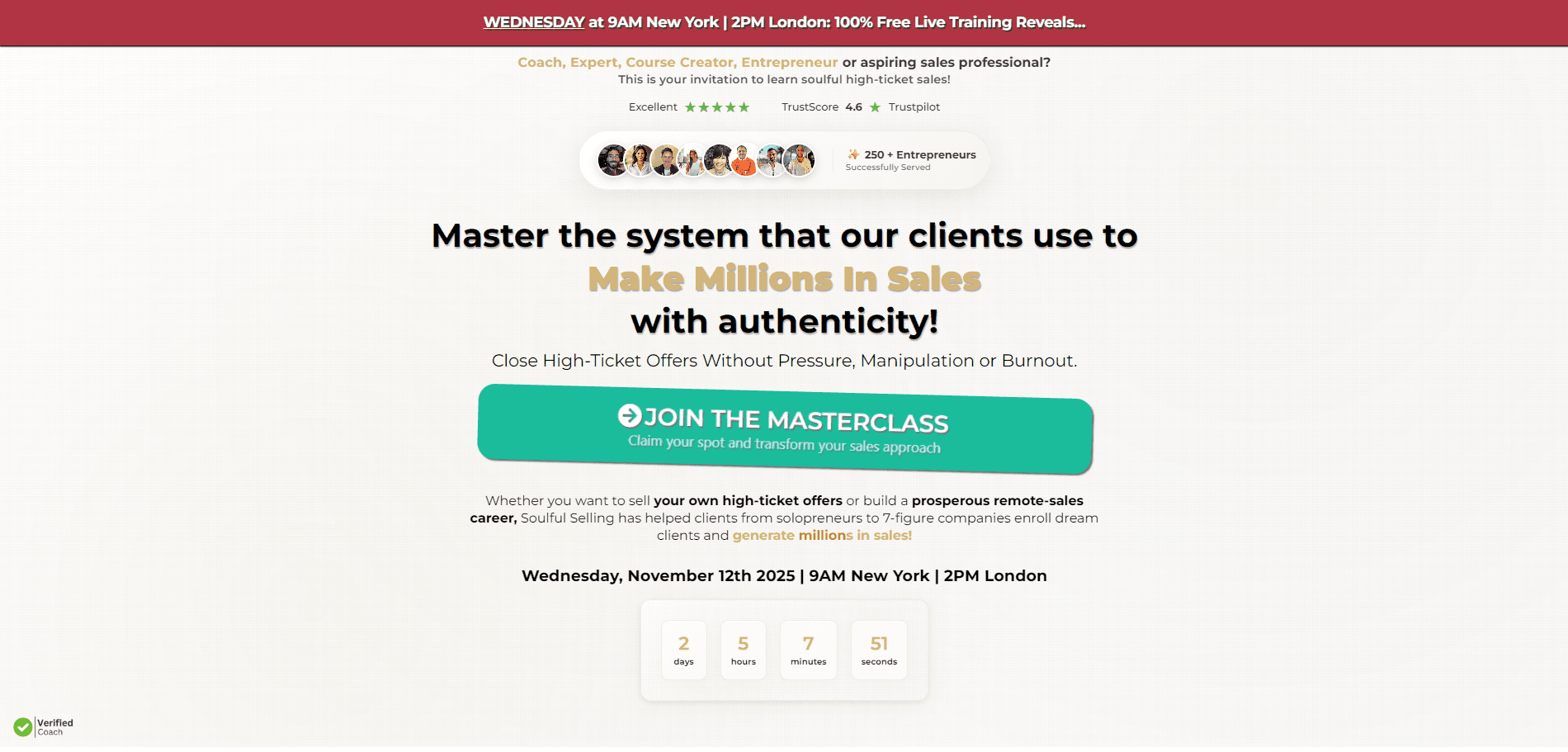 Soulful Selling Masterclass